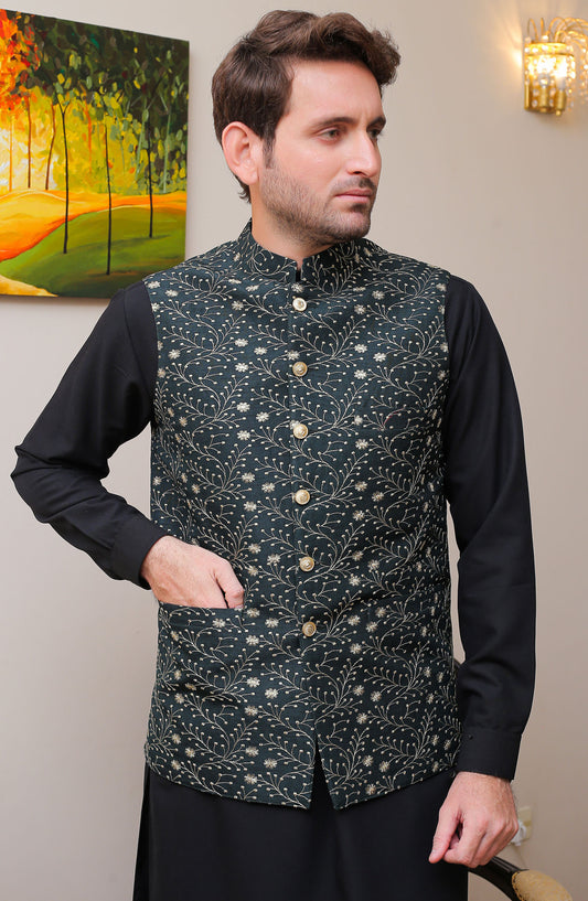 Real Image Mens Stitched Raw Silk Waist Coat RL25MWC OWP-024 Raw Silk