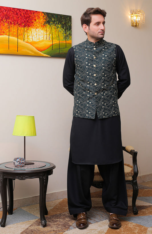 Real Image Mens Stitched Raw Silk Waist Coat RL25MWC OWP-024 Raw Silk