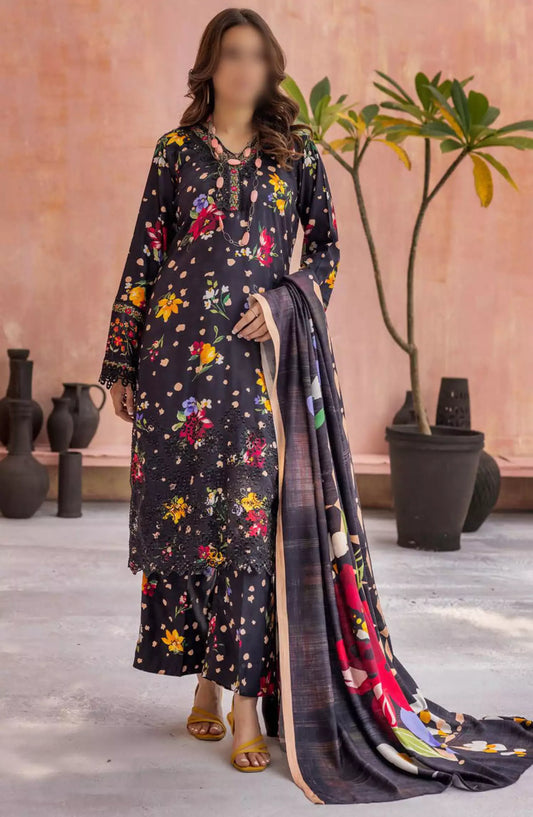 Rang Nagar Embroidered and Printed Slub Wool Collection - -RN 03
