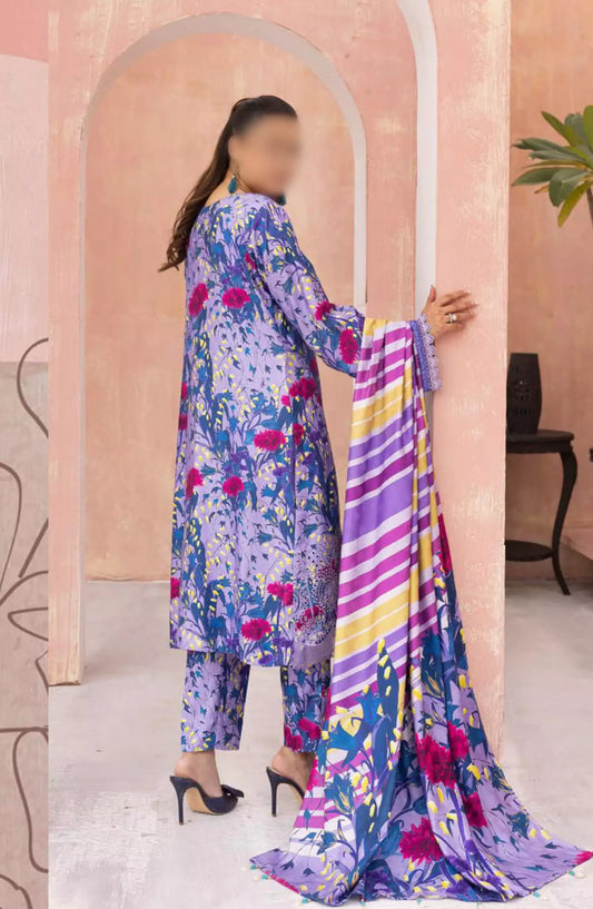 Rang Nagar Embroidered and Printed Slub Wool Collection - -RN 04