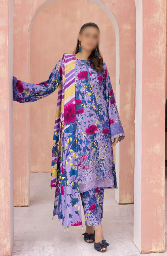 Rang Nagar Embroidered and Printed Slub Wool Collection - -RN 04