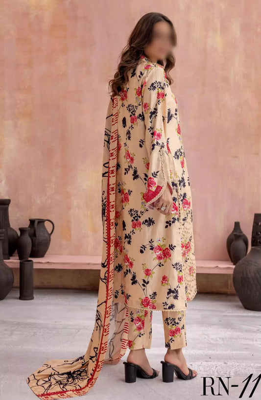 Rang Nagar Embroidered and Printed Slub Wool Collection - -RN 11