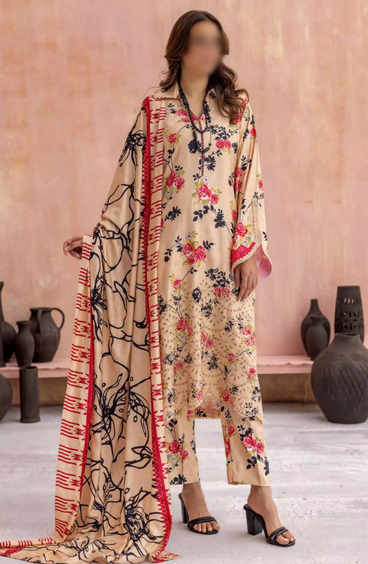 Rang Nagar Embroidered and Printed Slub Wool Collection - -RN 11
