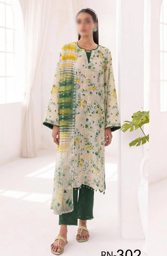 Rang Nagar Embroidered and Printed Lawn Collection By NUR - RN-302