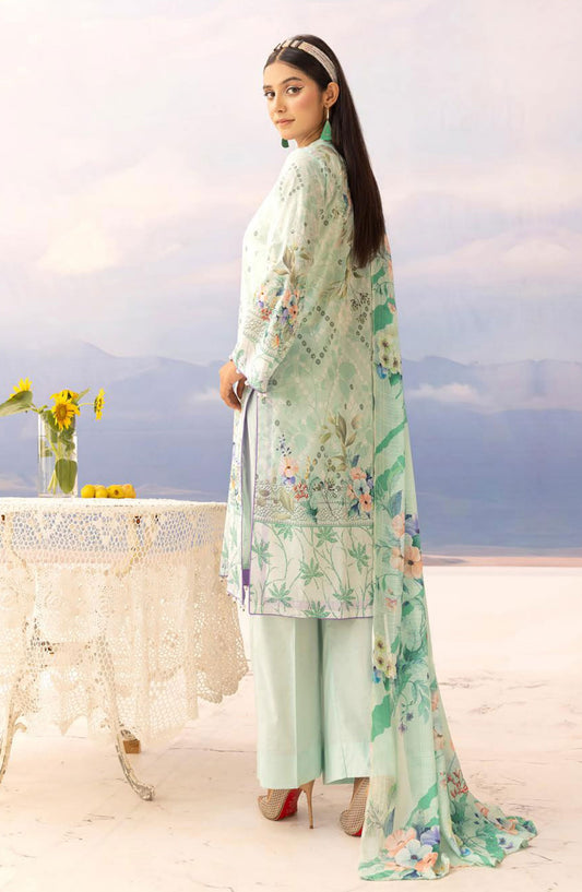 Rang Nagar Embroidered and Printed Unstitched Lawn Collection By NUR Vol 02 - RN-402