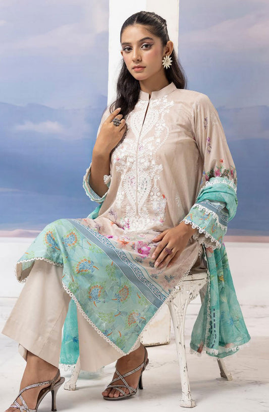 Rang Nagar Embroidered and Printed Unstitched Lawn Collection By NUR Vol 02 - RN-407