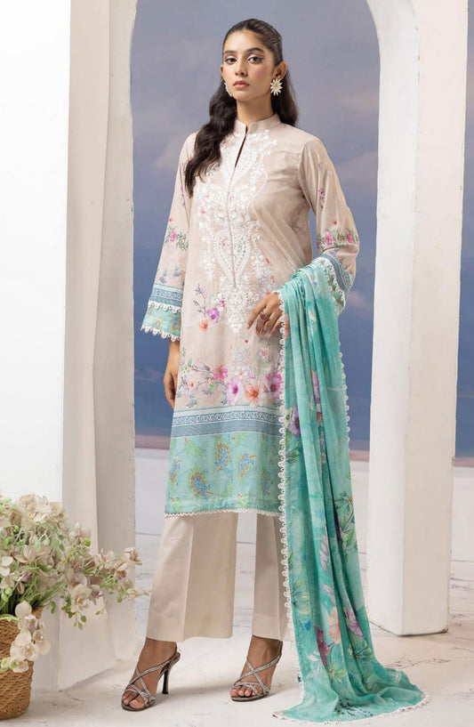 Rang Nagar Embroidered and Printed Unstitched Lawn Collection By NUR Vol 02 - RN-407