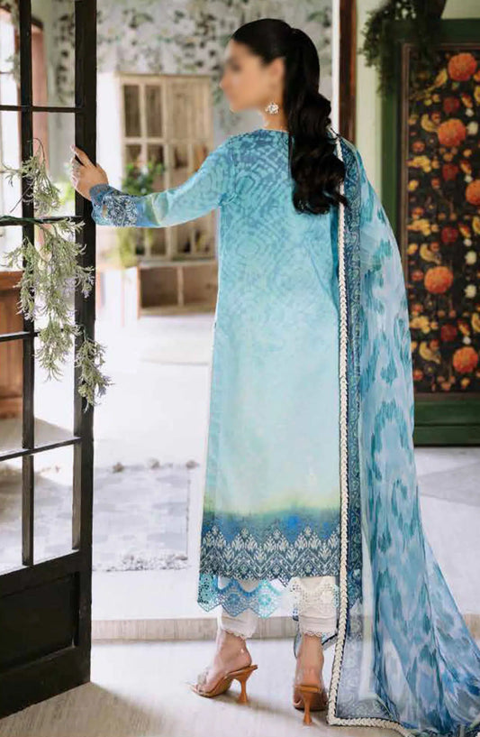 Roheenaz Flora Unstitched Printed Lawn Collection - RNP-01B AZURE