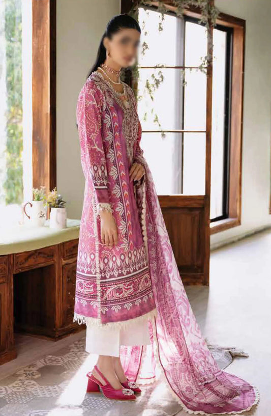 Roheenaz Flora Unstitched Printed Lawn Collection - RNP-02A AMARANTH