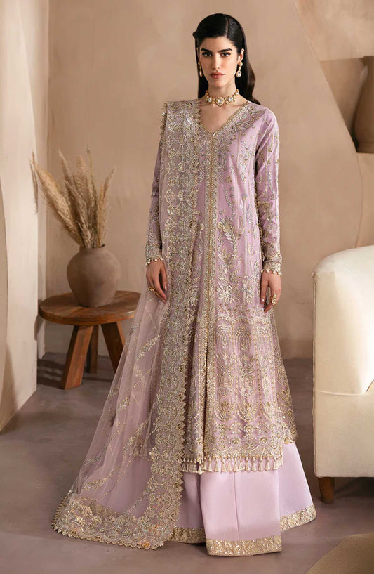 Emaan Adeel Embroidered Net Unstitched 3 Piece - EA25C - Rosaria - Purple - Formal Collection