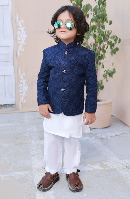 Exclusive Prince Coat Collection By Hassan Jee - Royal blue Prince coat - P8
