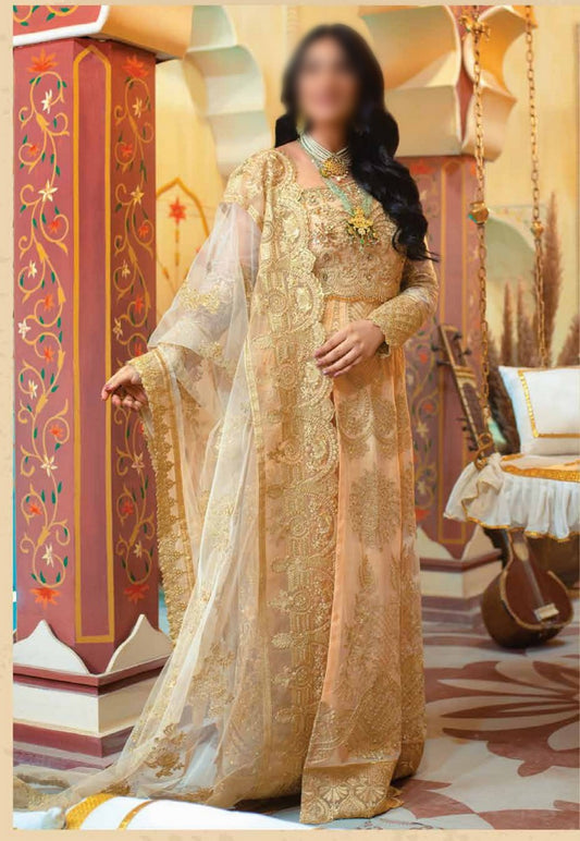 De Luxe Serene Premium Embroidered Collection D-S-1049 HONEY GLAZED