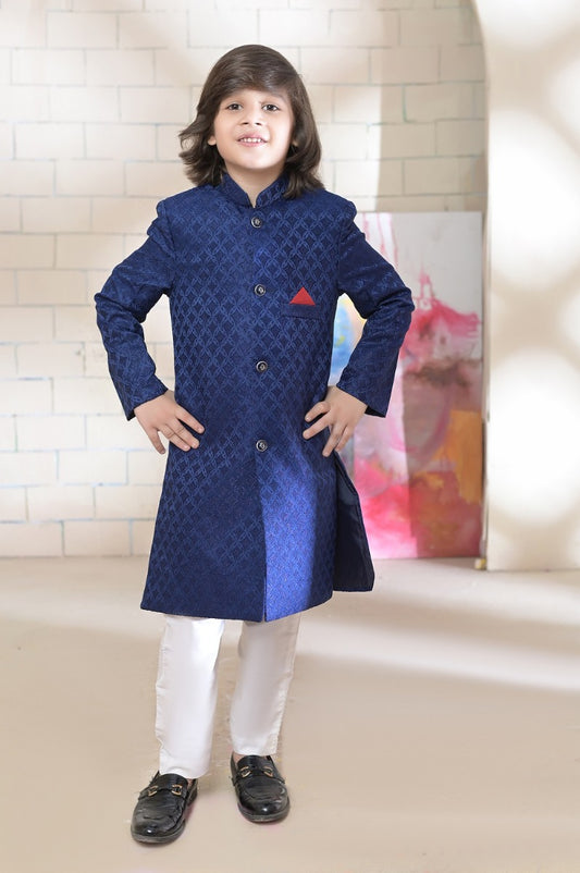 Exclusive Kids Sherwani Collection - S 01 Blue Sherwani