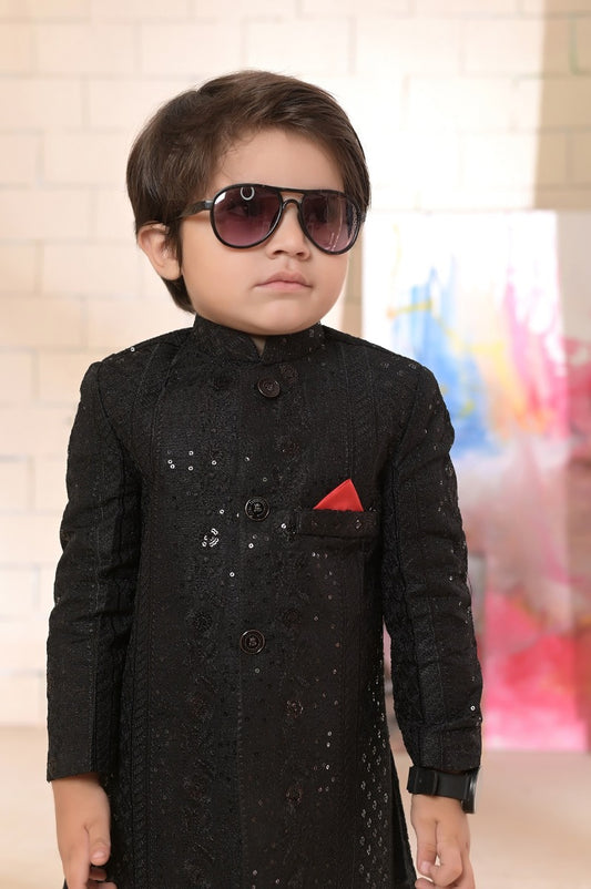 Exclusive Kids Sherwani Collection - S 04 Black sherwani