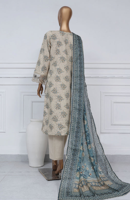Sadabahar Embroidered Lawn Stitched 3 Piece Suit - D-09 - SBD25CWV1 - Grey - Summer Collection