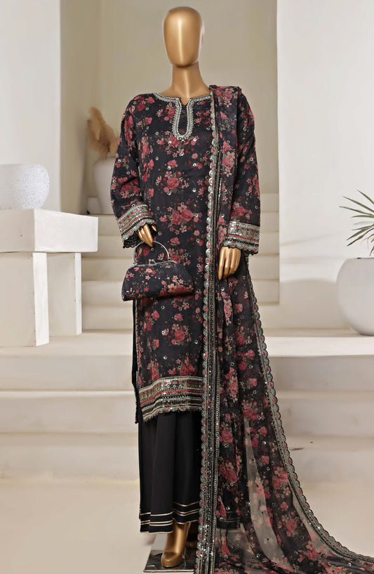 Cira by Sadabahar Embroidered Chiffon Stitched 3 Piece Suit - D-03 - SBD25CLCL - Black - Festive Collection