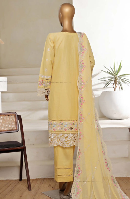 Sadabahar Embroidered Lawn Stitched 3 Piece Suit - D-08 - SBD25LESV5 - Yellow - Spring Collection