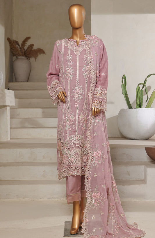 Afsanay by Sadabahar Embroidered Chiffon Stitched 3 Piece Suit - CR-27 - SBD25AFLCV13 - Purple - Luxury Collection