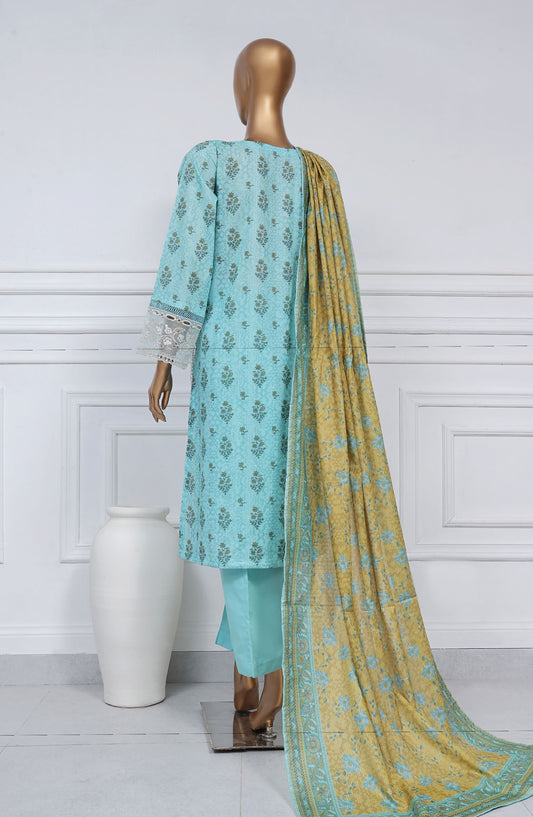 Sadabahar Embroidered Lawn Stitched 3 Piece Suit - D-08 - SBD25CWV1 - Blue - Summer Collection