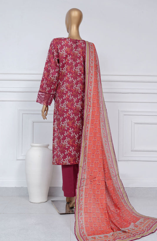 Sadabahar Embroidered Lawn Stitched 3 Piece Suit - D-05 - SBD25CWV1 - Magenta - Summer Collection
