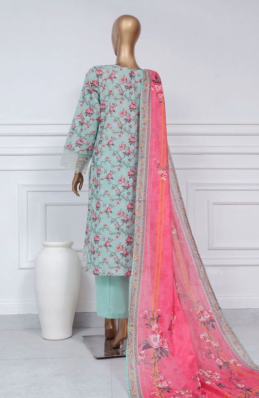 Sadabahar Embroidered Lawn Stitched 3 Piece Suit - D-04 - SBD25CWV1 - Blue - Summer Collection