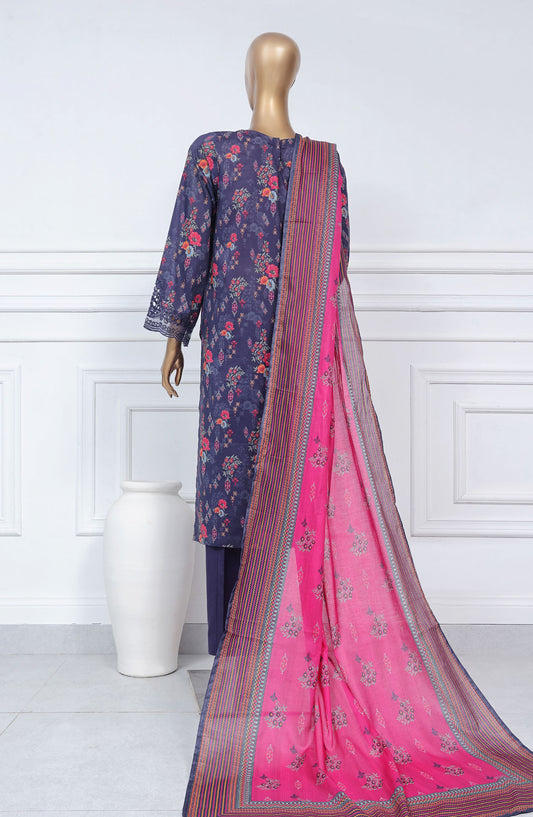 Sadabahar Embroidered Lawn Stitched 3 Piece Suit - D-01 - SBD25CWV1 - Blue - Summer Collection