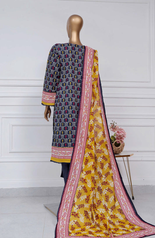 Sadabahar Printed Lawn Stitched 3 Piece Suit - D-25 - SBD25PLV2 - Blue - Summer Collection