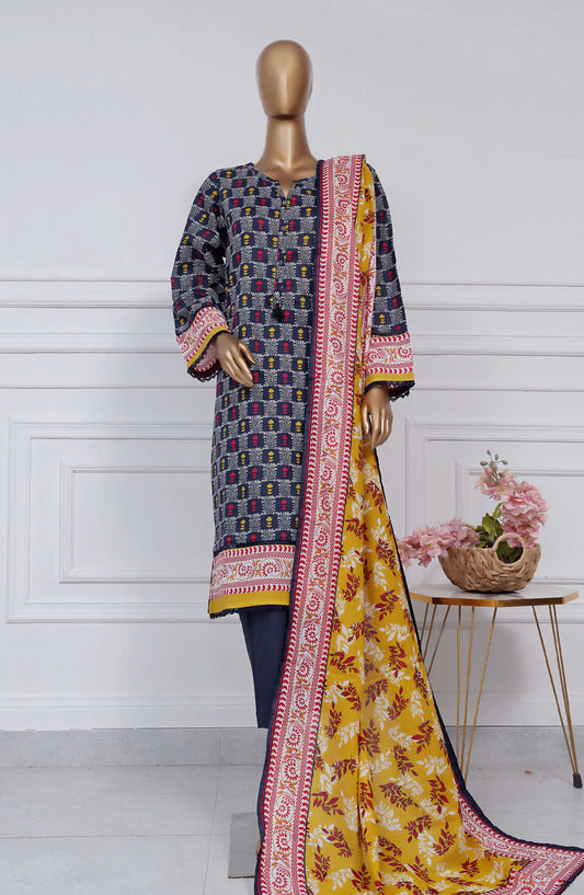 Sadabahar Printed Lawn Stitched 3 Piece Suit - D-25 - SBD25PLV2 - Blue - Summer Collection