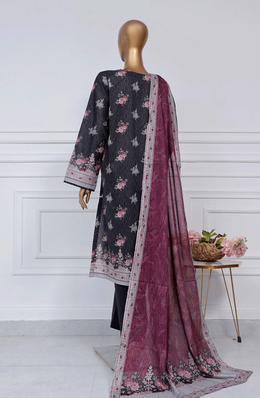 Sadabahar Printed Lawn Stitched 3 Piece Suit - D-24 - SBD25PLV2 - Black - Summer Collection