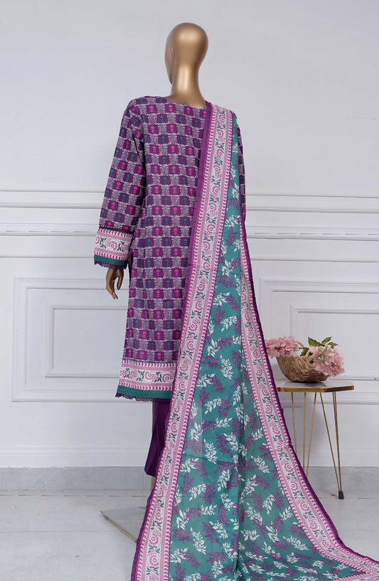 Sadabahar Printed Lawn Stitched 3 Piece Suit - D-18 - SBD25PLV2 - Purple - Summer Collection