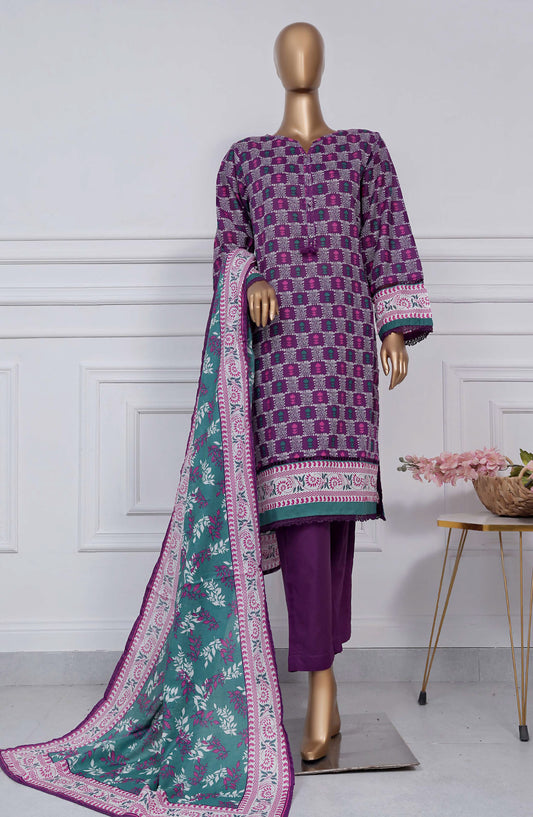 Sadabahar Printed Lawn Stitched 3 Piece Suit - D-18 - SBD25PLV2 - Purple - Summer Collection