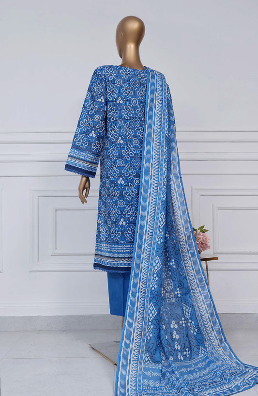 Sadabahar Printed Lawn Stitched 3 Piece Suit - D-16 - SBD25PLV2 - Blue - Summer Collection