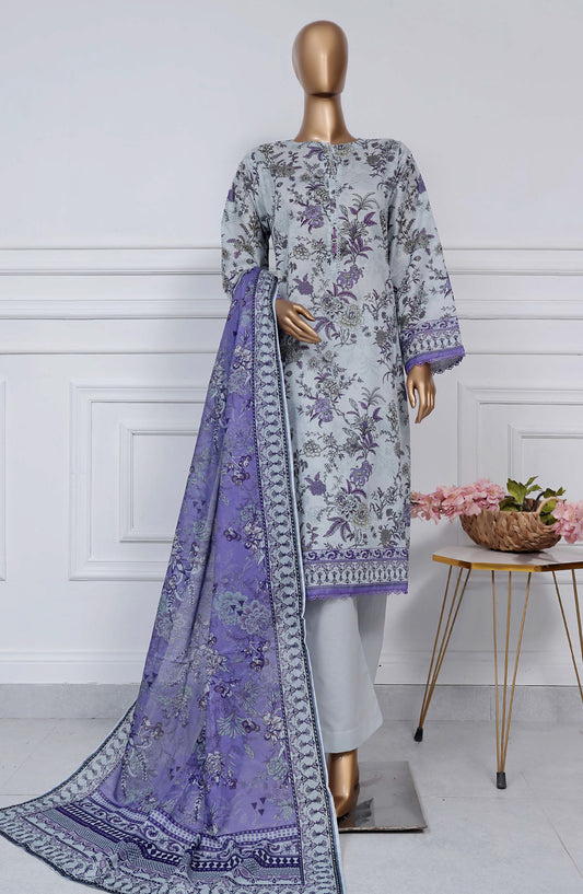Sadabahar Printed Lawn Stitched 3 Piece Suit - D-14 - SBD25PLV2 - Blue - Summer Collection