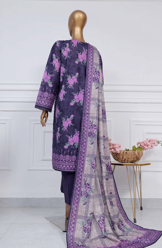 Sadabahar Printed Lawn Stitched 3 Piece Suit - D-07 - SBD25PLV2 - Purple - Summer Collection