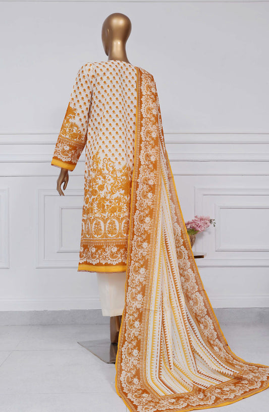 Sadabahar Printed Lawn Stitched 3 Piece Suit - D-05 - SBD25PLV2 - Yellow - Summer Collection