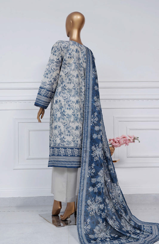 Sadabahar Printed Lawn Stitched 3 Piece Suit - D-04 - SBD25PLV2 - Blue - Summer Collection