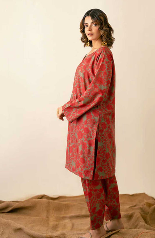 Ayla Studio Printed Poly Viscose Stitched 2 Piece - Sage - AY25WOF - Casual Collection