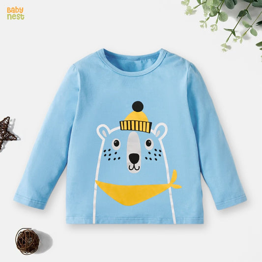 Plain Full Sleeves T-Shirt for Boys - Blue