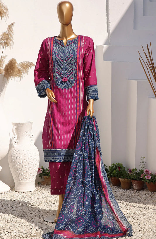 SADABAHAR CHUNRI 3Pcs Printed Co-ords Lawn Collection 2024 - SCPC-01
