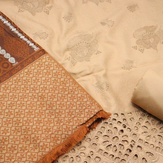 Sawariya Exclusive Embroidered Dhanak Collection With Shawl - SEEDC 01