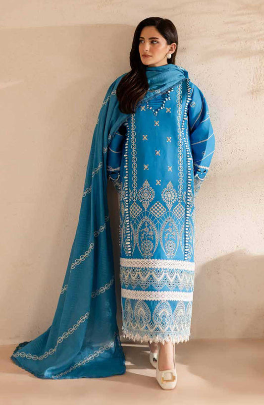 Parishay Embroidered Lawn Unstitched 3 Piece - SG-02 - P25SG - Blue - Summer Collection