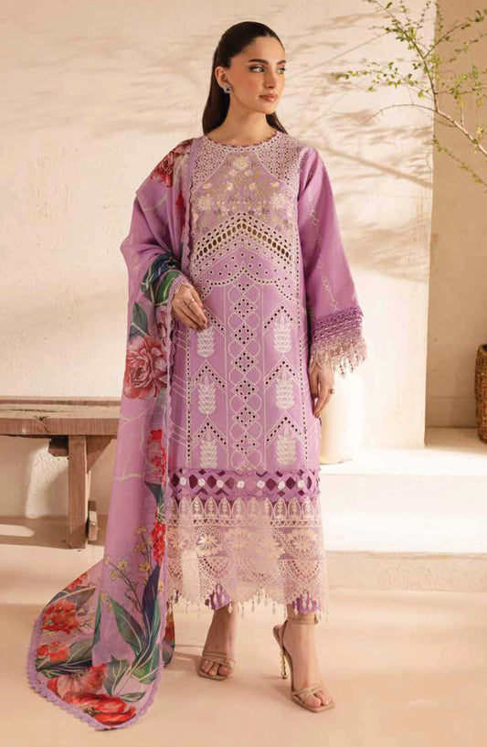 Parishay Embroidered Lawn Unstitched 3 Piece - SG-05 - P25SG - Greyish Purple - Summer Collection