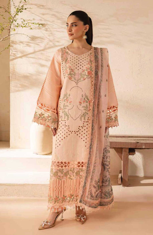 Parishay Embroidered Lawn Unstitched 3 Piece - SG-10 - P25SG - Peach - Summer Collection