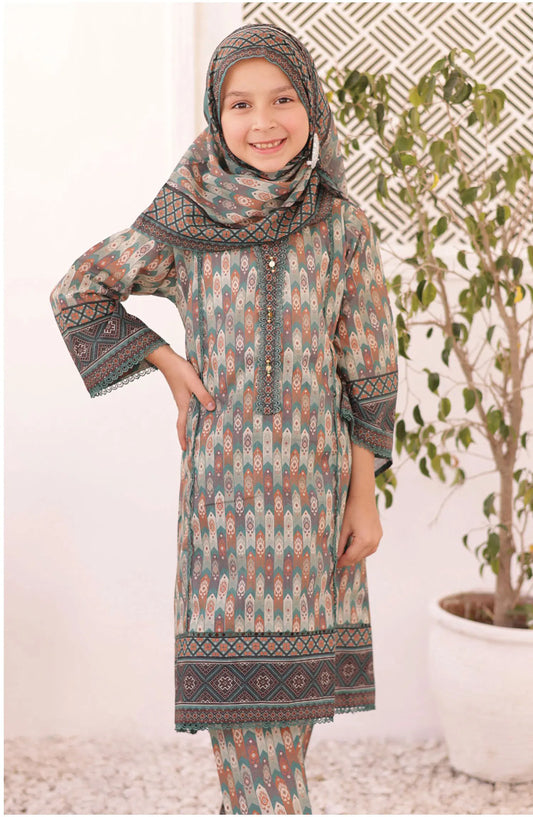 Shifa Girls Summer Lawn Collection 2024 - SH 2418 K