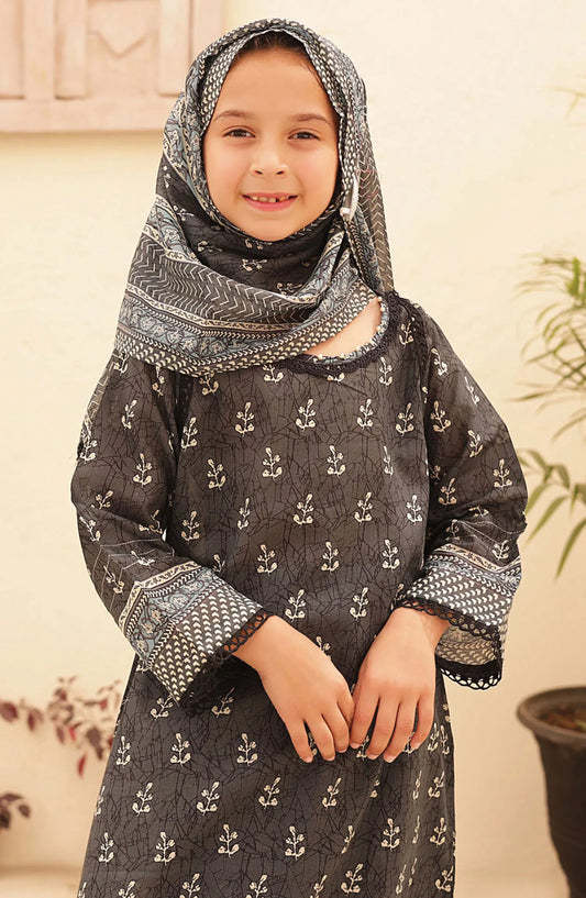Shifa Kids Printed Lawn Stitched Collection Vol 05 - SH 2423 K  black