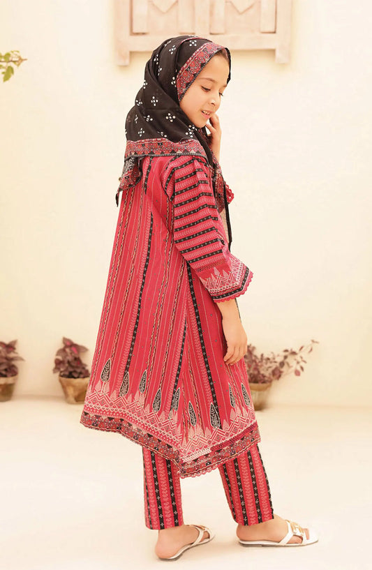 Shifa Kids Printed Lawn Stitched Collection Vol 05 - SH 2428 K  Burgundy