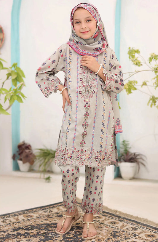Shifa Girls Lawn Embroidered Collection Vol 07 - SH-2434K CREAM