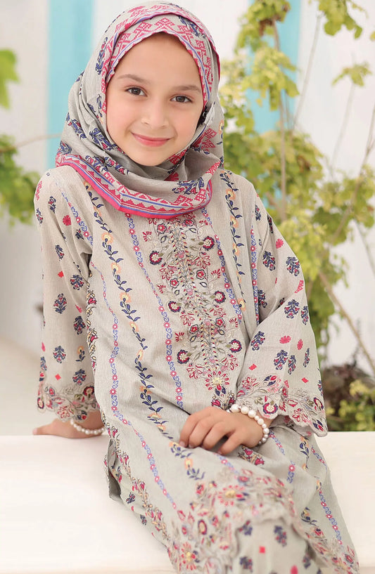 Shifa Girls Lawn Embroidered Collection Vol 07 - SH-2434K CREAM