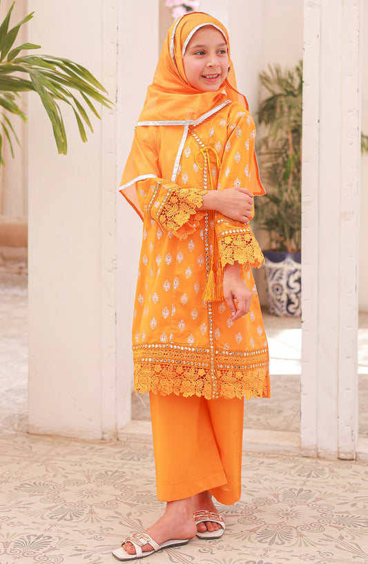 Shifa by Suntex Embroidered Stitched 3 Piece Suit - SH-2528 - SS25SH - Mustard - Casual Collection