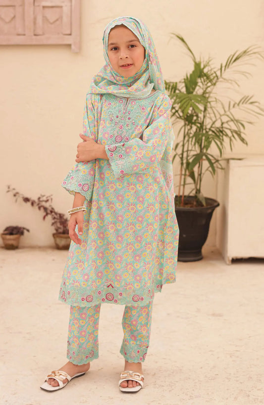 Shifa Kids Embroidered Lawn Stitched Collection Vol 04 - SH 2420 K FLORAL